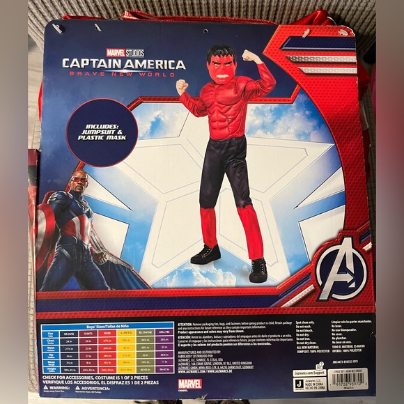 Marvel CAPTAIN AMÉRICA Red Hulk Boys' Costume - Picture 2 of 2
